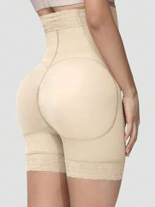 One Piece Women's Butt Lifting High Waist Lace Shapewear High Waist Tummy Control Panties Butt Lifting Butt Enhancement Shaping Seamless Panties Shorts - 米色 - 查看 5