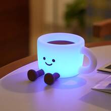 Coffee Cup Night Light, Bedroom Decor Lamp, Sleep Night Light, LED Light, Dimmable With Timer, Soft Silicone Material, Bedside Lamp, Suitable For Room Decor, Holiday Gift - Multicolor - View 4