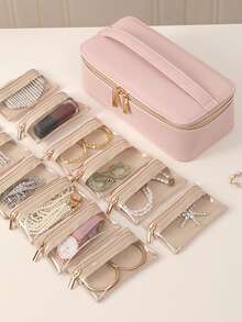 Jewelry Box With 12 Velvet Jewelry Pouch Jewelry Travel Organizer For Women Girl Jewelry Case Necklace Rings Earrings Bags || Best Gifts For Daughter, Girlfriend, Mom | Gifts For Her - Multicolor - View 12