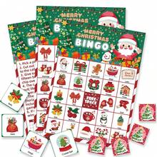 Weihnachts-Bingo-Spielset, enthält 560 Weihnachtsbaum-Marker, Feiertags-Partyspielkarten für Familientreffen, Gruppenaktivität, Weihnachtsthemenbezogene Unterhaltungsartikel