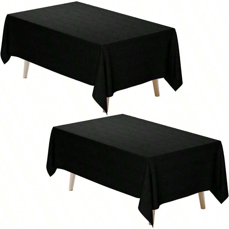 White Tablecloth Rectangle 60 X 102 Inch 2 Pack 6ft Polyester Fabric Table Cloths Rectangular Table Covers For Party Banquet Dining Birthday Wedding - White+60 x 84inch-2pack - View 1