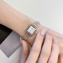 Reloj de mujer de concha cuadrada, verde esmeralda