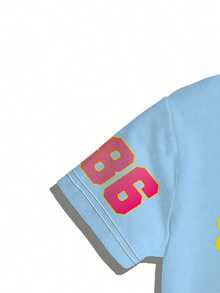 2 件男士图案印花圆领 T 恤和短裤套装，夏季服装 - 中等水洗藍 - 查看 4