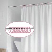 12 Pack Pink Shower Curtain Hooks, Plastic Snap Rings Bathroom, Decorative Round Hangers U2013 Easy Install, No - Slip Closure, Fits Standard Rods - 最初的 - 查看 7