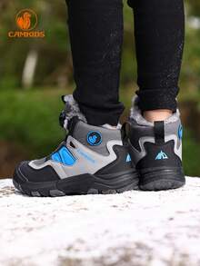 青少年雪地靴，保暖内衬雪地靴，时尚百搭，适合万圣节、圣诞节、节日庆典 - 彩色 - 查看 4