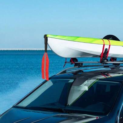 2 Pack High Visibility Safety - Red Warning With Reflective Strip Canoes, Boats, Trucks, Trailers