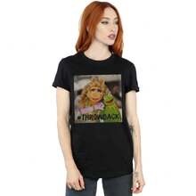 Disney Damen/Frauen The Muppets Throwback Foto Baumwolle Boyfriend T-Shirt (Schwarz) - Kaffeebraun - Übersicht 1