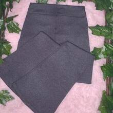 Flare Pants Knitted Fabric Buckle - Grey - View 4