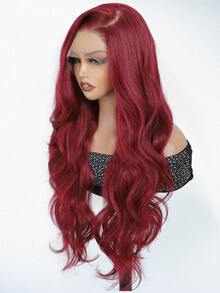 Peruka z koronką z przodu 13x6, 24-calowe, jedwabiste, gładkie, syntetyczne, długie, kręcone włosy, wysokiej jakości peruka o naturalnym wyglądzie, wstępnie wyrwana linia włosów, syntetyczna peruka z koronką z przodu odporna na ciepło z baby hair, odpowiednia dla kobiet, regulowany pasek, odpowiednia do noszenia na co dzień, na Boże Narodzenie, Halloween, Nowy Rok, karnawał, festiwal muzyczny i inne okazje