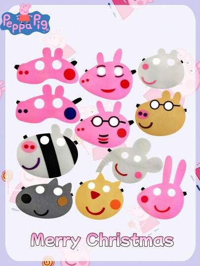 1pc Peppa Pig Cartoon Mask Birthday Party Dress Mask Halloween Christmas Cross Dressing Props Best Holiday Gift For Good Friends, Party Atmosphere Decoration, Perfect Party Decoration, Home Decoration Decorations, Perfect Room Decoration, Christmas Gift, Valentine's Day, Ideal Friend Gift Suitable For Birthday Celebrations, Souvenirs Women's Souvenir,Cute Aesthetic, Valentine Day, Gifts, Decorations, Home Decor,Valentines Gifts