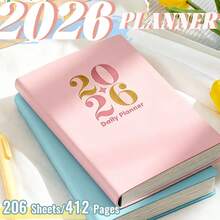 52 Weeks Weekly Planner Undated Spiral Agenda A5 Notebook Daily Student Schedules Journal Stationery Office School Supplies (Pink),School Supplies,Back To School