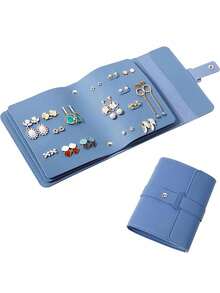 1 buc. Geantă mică de bijuterii multifuncțională ultra portabilă, geantă de depozitare pentru cercei și colier, depozitare portabilă pentru accesorii mici, cu închidere sigură pentru cadouri de damă