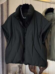 Women Quilted Vest Sleeveless Zip Up Jackets Outerwear Winter Style Lightweight Coat - Black - View 9