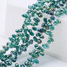 约95颗5*8毫米水滴形玻璃珠，彩色镀AB彩DIY饰品吊坠，适用于手工配件、鞋子、包包、发饰、节日礼物、生日礼物等。 - 5*8mm橫孔水滴 - 查看 42