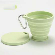 1 件可折叠硅胶杯，便携式户外旅行杯带盖，伸缩挂钩，礼物 - 彩色 - 查看 6