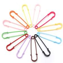 10pcs/Pack Colorful Enameled Iron Safety Pins 64X15mm, Candy Color Painted Iron Decorative Large Pins For Sweater, Shawl, Carpet, Pants, DIY Jewelry Accessories - Large Colorful Pins - View 6