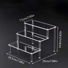 1 pièce Présentoir de rangement et d'affichage de modèle de voiture en acrylique transparent pour bureau, Étagère de rangement en acrylique pour organiser les figurines, Présentoir à étages pour jouets de bureau, Présentoir de rangement et d'affichage pour petits objets décoratifs.