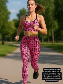 LIFE Printed Women's Leggings – High Waist, Polyamide, Comfortable For The Gym, Workout And Everyday Life - 玫紅色 - 查看 1