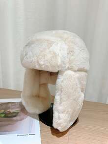 قبعة رجالية من الفرو الاصطناعي، قبعة شتوية روسية مع إبزيم، قبعة دافئة للشتاء للتزلج والدراجات، مع أذرع واقية للأذن