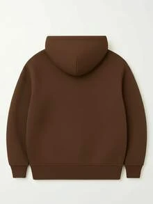 Children's Sweatshirt Cold Weather School Hoodie Unisex  Original Logo Minimalist Coat - 鏽棕色 - 查看 2