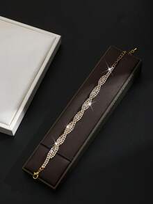 Elegant Geometric Pattern Copper Bridal Jewelry Bracelet, Wedding Season