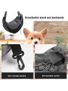 1pc Pet Hammock Carrier, Breathable Mesh Travel Tote Bag, Suitable For Cats & Small Dogs, Lightweight Portable Gear With Airline-Grade Breathable Material