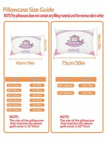 Set de lenjerie de pat personalizat pentru copii cu unicorn drăguț, 2 buc., imprimare față-verso, personalizată (1 față de pernă imprimată pe o singură față + 1 husă de pilotă imprimată față-verso), set pentru creșă/grădiniță, husă de pilotă cu model drăguț imprimat digital, husă de pilotă și față de pernă pentru copii mici, bebeluși, sugari, copii (dimensiunea feței de pernă de 90 * 200/135 * 200 este 50 * 75)