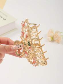 1pc Fashionable & Elegant Egyptian Cat & Flower Hair Claw Clip, Suitable For Daily Wear, Great Gift Winter Hair Accessories Elegant Hair Clutch