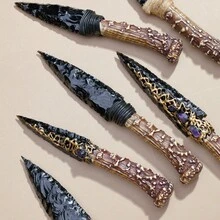 1pc Crystal Obsidian Model | Natural Stone Model Knife | Polished Craft | Crystal Decorative Art, Not Real Halloween Decor - Deer Antler Obsidian  Model - View 4