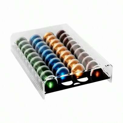 One-Piece Acrylic Coffee Capsule Storage Rack Drawer Coffee Machine Base Display Stand