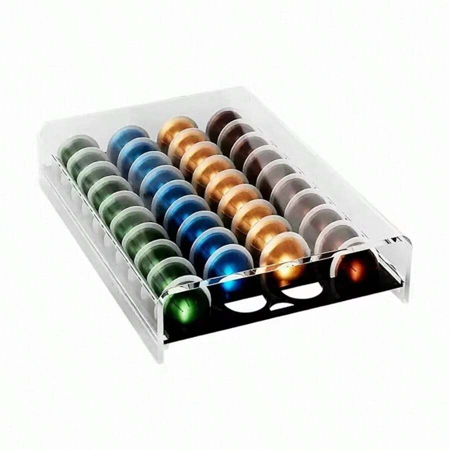 One-Piece Acrylic Coffee Capsule Storage Rack Drawer Coffee Machine Base Display Stand