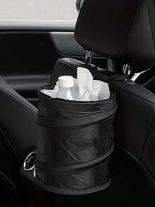 1pc Car Trash Bin, Car Seat Back Hanging Garbage Bag, 5.91*7.87inch, Car Waste Basket, Liriestter Container, Car Auto Garbage Bin Storage Bag, Car Interior Accesso