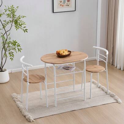 円形 ダイニング 3点セット ダイニングテーブル ダイニングセット 食卓 チェア2脚 コンパクトサイズ 2人掛け おしゃれ 木目調 コンパクト