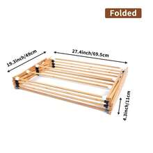 Tendedero de bambú desmontable, plegable y con toallero. Resistente, ideal para uso en interiores y exteriores. Multiusos (plegado). - Naranja - Ver 6