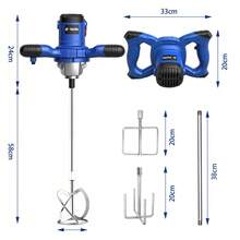 2520W Mezcladora Eléctrica De Pintura/cemento 6 Velocidade, Tamaño pequeño, peso ligero, fácil de agarrar, cómodo de sostener, fácil de operar con ambas manos, alta eficiencia y durabilidad, amplia gama de aplicaciones   Mezclador de Cemento Eléctrico, 1100Rpm, Mezclador de Cemento Portátil Eléctrico para Mezclar Lechadas de Cemento, Morteros, Pinturas y Alimentos - Tipo de Enchufe A USA (110-127V) - Ver 4