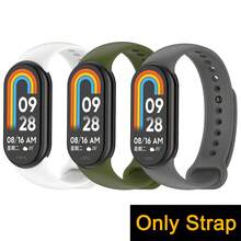 男女通用硅胶表带适用于小米手环 3/4/5/6/7/8/9，亲肤透气防水运动表带适用于小米智能手表，可调节替换表带，休闲时尚商务腕带适合日常佩戴、节日、聚会、居家、礼物、智能手表配件