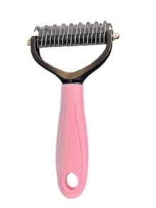 Cepillo desenredante de doble cara, peine para acicalamiento de gatos y perros, suministros para mascotas