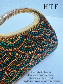 1PC Green Handbags For Women Evening Clutch Bag Female Chain Wedding Cellphone Clutches Top-Handle Totes Handbag Crossbody Evening Party Bags For Women, Perfect For Party, Wedding, Prom, Dinner/Banquet