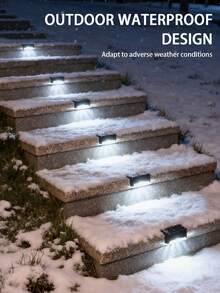 Solar Powered LED Lights, Solar Deck Lights Outdoor Solar Step Lights, Suitable For Stairs, Landscape Lighting, Steps, Fences, Yards, Patios, Touch Lights And Pathways, Available In White Light/Warm Light