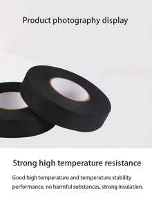 1pc/5pcs Black Flame Retardant Flocked Tape, Heat Resistant Insulation Tape For Home, Company, Car Wire Harness, Durable Polyester Cloth Noise Reduction Tape