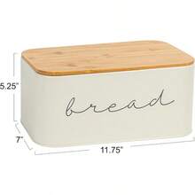 Bloomingville Metal Bread Bin With Bamboo Lid - 灰色的 - 查看 2