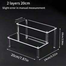 1pc Acrylic Trapezoid Display Rack, 1-4 Tier Trapezoid Display Shelf, Home Storage Display Rack For Jewelry, Cosmetics, Multi-Layer Transparent Storage Display Rack, Cake Stand, Perfume Rack - Clear - View 8