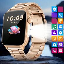 SIEMORL 新款智能手表，300毫安时大容量电池，多种运动模式，天气预报，智能语音通话，月经提醒，计时，音乐播放，时尚多功能女士手表 - 黑色 - 查看 2