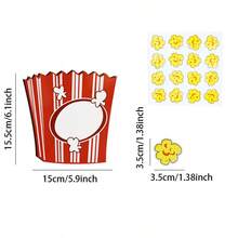 Quixorblex 1/2 张可重复使用的爆米花形状贴纸,可爱爆米花桶设计,棋盘游戏道具,爆米花公告板装饰,公告板和白板可吸附,可擦写,返校和节日礼物用品,适用于教室、办公室、家庭、派对 - 彩色 - 查看 4