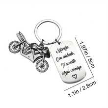 One Custom Motorcycle Slogan Keychain, Personalized Name Text Stainless Steel Motorcycle Keychain, Motorcycle Design, Birthday/Anniversary Gift For Boyfriend, Family Gift, Motorcycle Enthusiast Accessory. - Multicolor - View 4