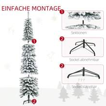 Artificial Christmas Tree, Snow-Covered, Slim Design, Fire-Resistant, 210, Green/White - 1 - View 6