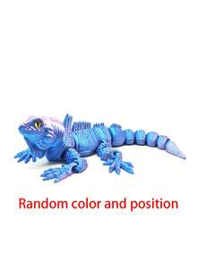 1 件 3D 打印爬行宠物鬣蜥动物模型，可爱迷人的蜥蜴，可移动的一体式关节，创意模型装饰，非常适合家居装饰、办公室和办公桌装饰、工艺品装饰和礼物，适合圣诞节、新年礼物等用途。