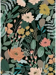 Simon&Siff Colorful Floral Peel And Stick Contact Paper, 17.3"X120" Watercolor Small Flower Self Adhesive Wallpaper Floral Wallpaper For Bedroom Living Room Cabinet, Covering 14.42 Sq.Ft - Xanh lá/Hồng - Xem 8