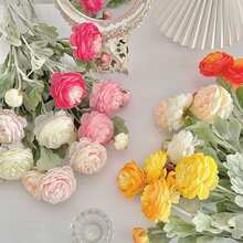 1PC/4PCS Artificial Austin Rose Bundle Simulation Peony Long Stem Artificial Flower Suitable For Home Vase Office Wedding Engagement Flower Arrangement Anniversary Date Mother's Day Birthday Gift Gifts Graduation - 3 Peonies - View 1