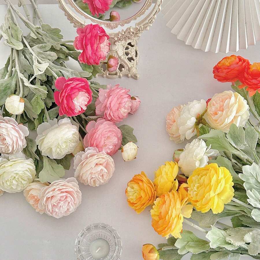 1PC/4PCS Artificial Austin Rose Bundle Simulation Peony Long Stem Artificial Flower Suitable For Home Vase Office Wedding Engagement Flower Arrangement Anniversary Date Mother's Day Birthday Gift Gifts Graduation - 3 Peonies - View 1